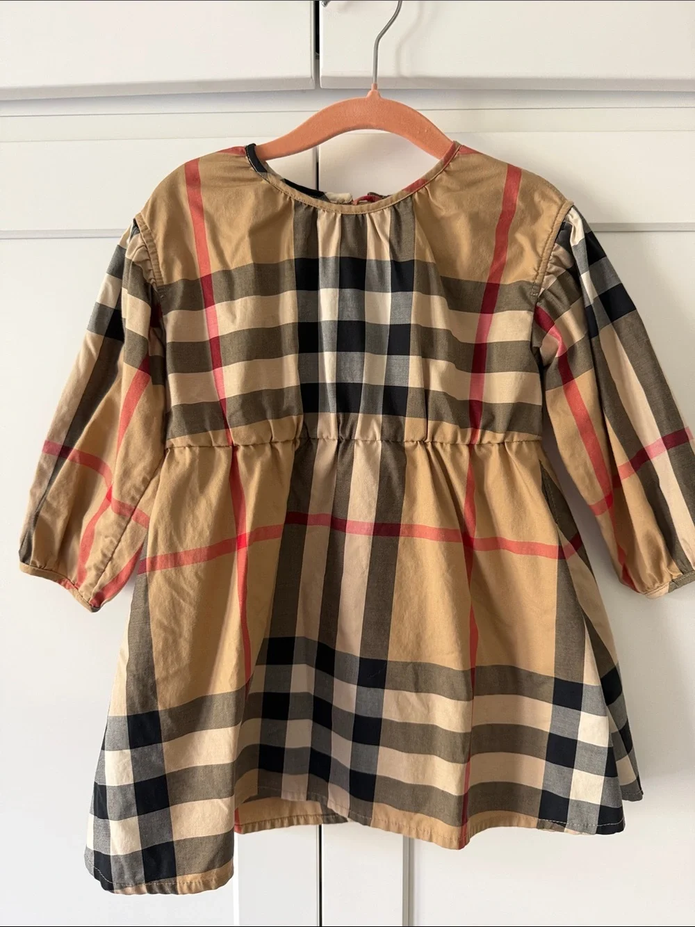 Burberry Classic Plaid Kids Dress in Beige Size 2Y